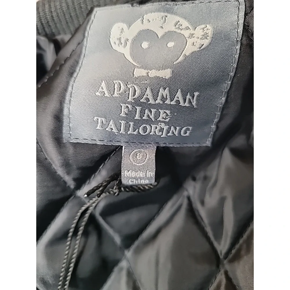 Appaman Tailoring Winter Coat Boys Size 8 Dark Gray‎ Lined Zipper Snap Jacket